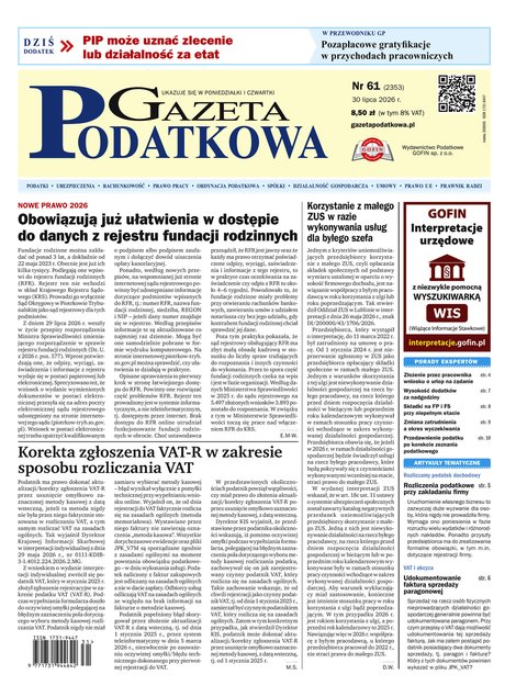 e-prasa: Gazeta Podatkowa – e-wydanie – 61/2026