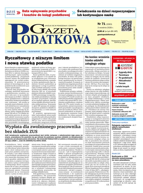 e-prasa: Gazeta Podatkowa – e-wydanie – 71/2026