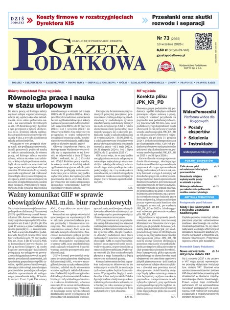 e-prasa: Gazeta Podatkowa – e-wydanie – 73/2026