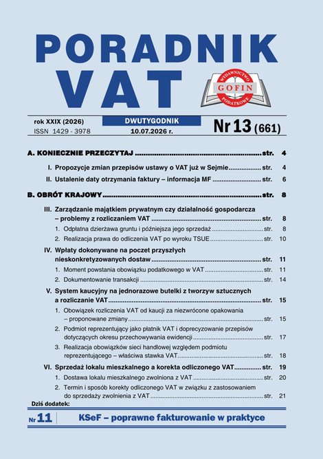 e-prasa: Poradnik VAT – e-wydania – 13/2026