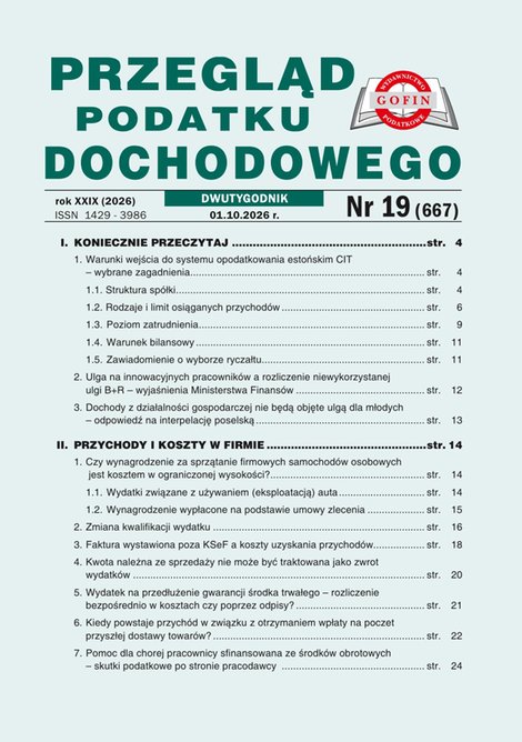 e-prasa: Przegląd Podatku Dochodowego – e-wydania – 19/2026