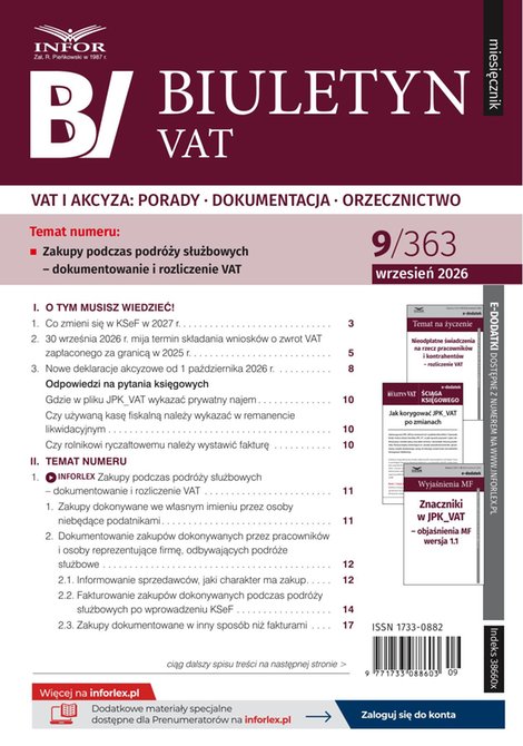 e-prasa: Biuletyn VAT – e-wydanie – 9/2026
