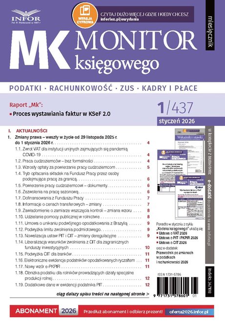 e-prasa: Monitor Księgowego – e-wydanie – 1/2026
