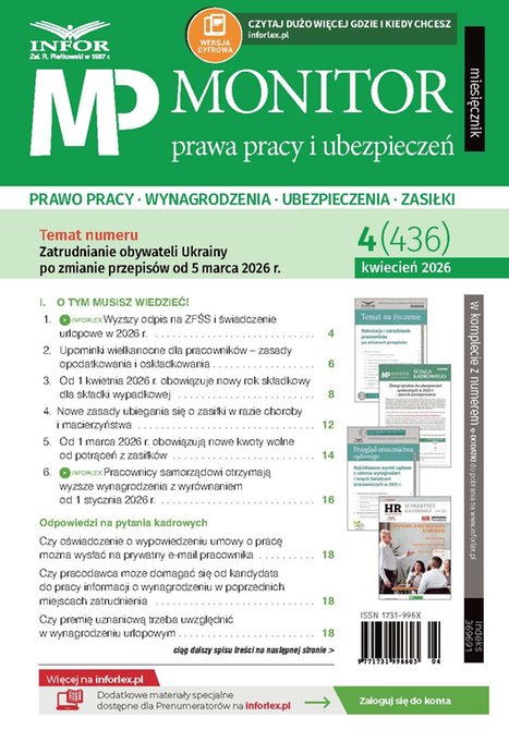 e-prasa: Monitor Prawa Pracy i Ubezpieczeń – e-wydanie – 4/2026