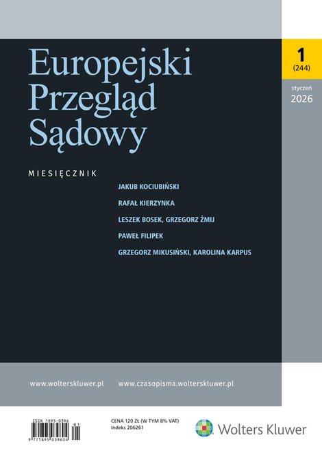 e-prasa: Europejski Przegląd Sądowy – e-wydanie – 1/2026