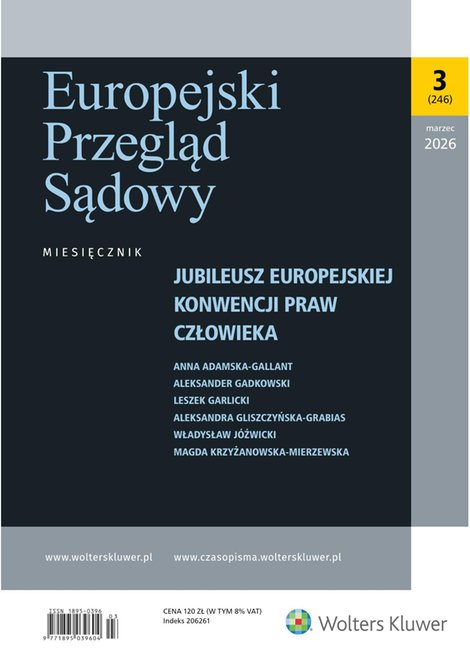 e-prasa: Europejski Przegląd Sądowy – e-wydanie – 3/2026