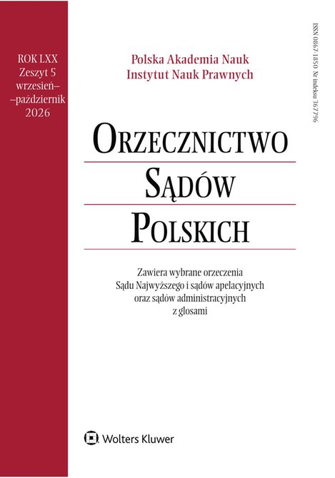 e-prasa: Orzecznictwo Sądów Polskich – e-wydanie – 5/2026