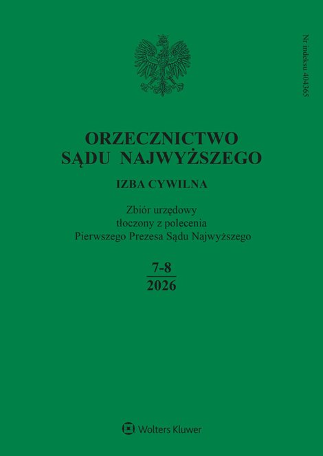 e-prasa: Orzecznictwo Sądu Najwyższego. Izba Cywilna – e-wydanie – 7-8/2026
