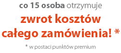 co 15 osoba otrzymuje zwrot kosztów całego zamówienia